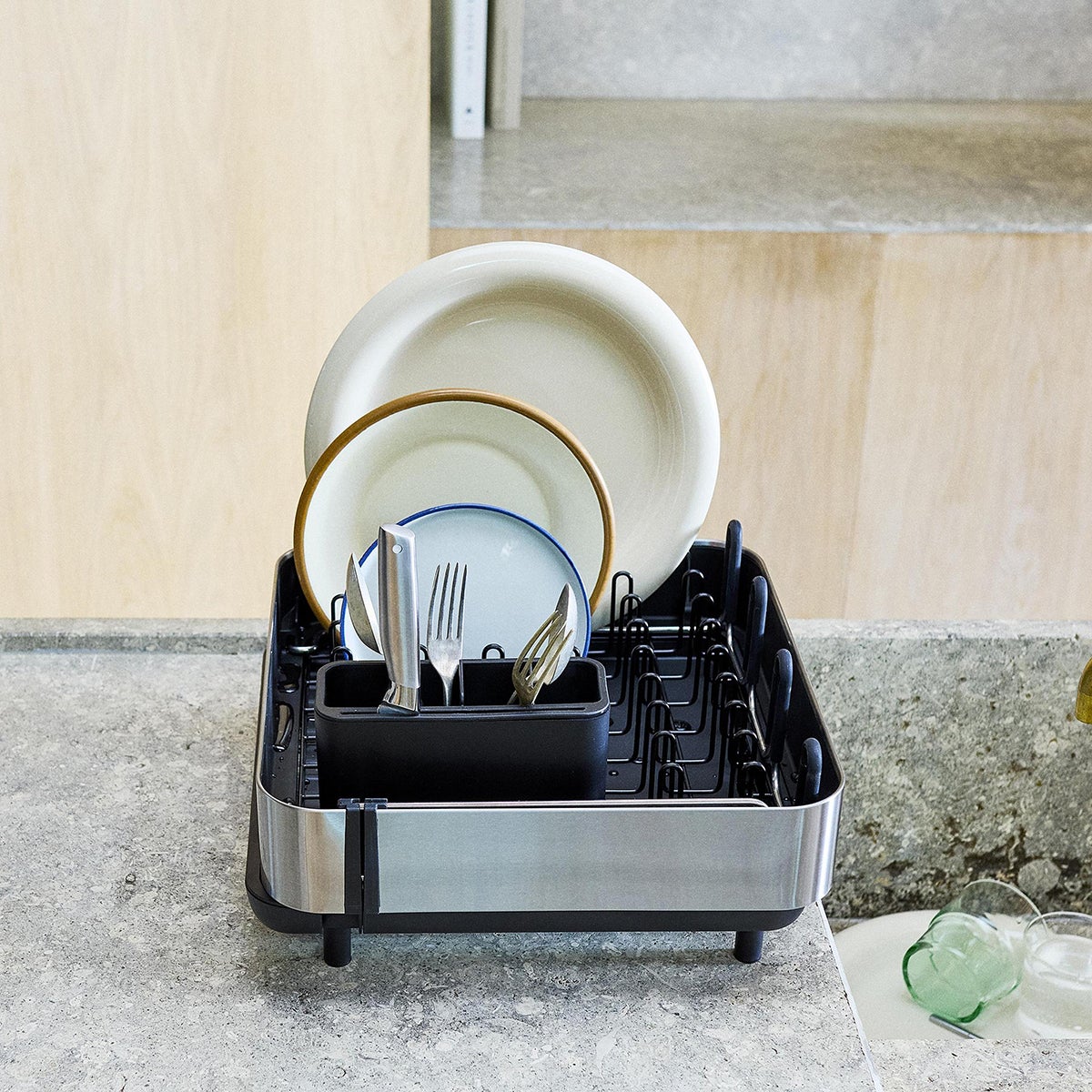 Joseph Joseph Extend Steel Plus Expandable Dish Rack with Wine